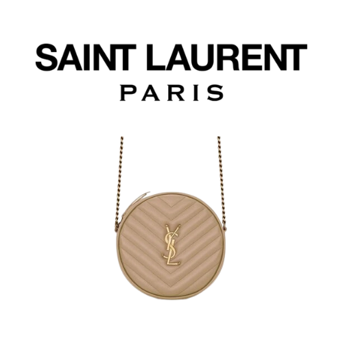 SAINT LAURENT 쉐브론 라운드 카메라 백