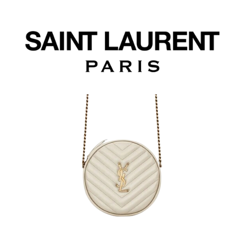 SAINT LAURENT 쉐브론 라운드 카메라 백