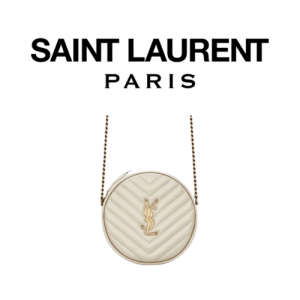 SAINT LAURENT 쉐브론 라운드 카메라 백