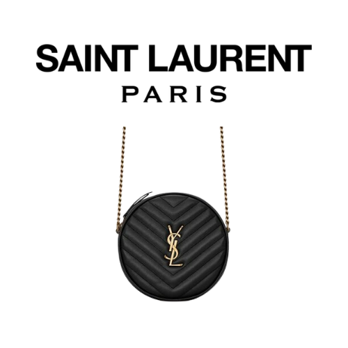 SAINT LAURENT 쉐브론 라운드 카메라 백