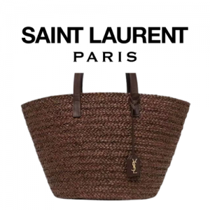 SAINT LAURENT 파니에 미디엄 라피아 바스켓 백