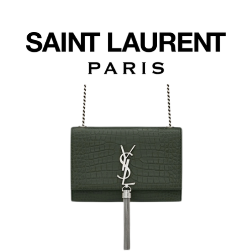 SAINT LAURENT 크로커다일 KATE 스몰 테슬 백