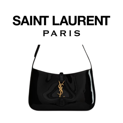 SAINT LAURENT LE 5 A 7 페이턴트 레더 호보 백