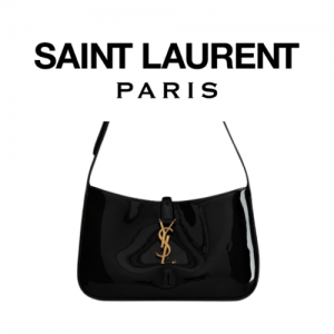 SAINT LAURENT LE 5 A 7 페이턴트 레더 호보 백