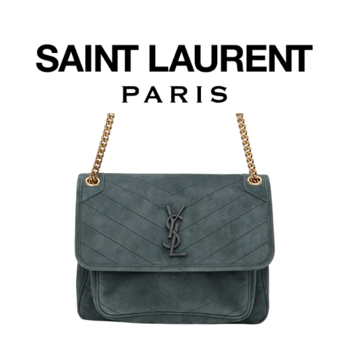 SAINT LAURENT 스웨이드 미디엄 NIKI 체인 백