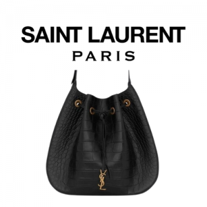 SAINT LAURENT 크로커다일 플랫 PARIS VII 라지 호보 백