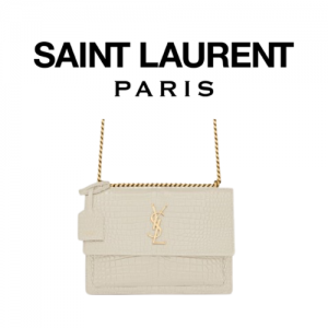SAINT LAURENT 크로커다일 가죽 SUNSET 미디엄백
