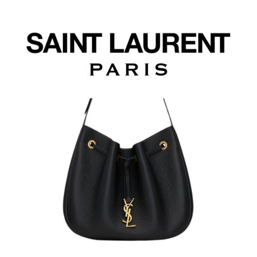 SAINT LAURENT 그레인 가죽 PARIS VII 스몰 호보 백