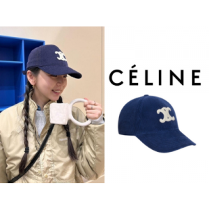 CELINE 트리옹페 코듀로이 볼캡