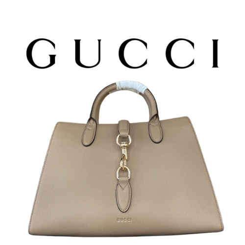 GUCCI 미디엄 내추럴 후드 클로저 토트백