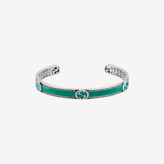 GUCCI_브레이슬릿 인터로킹 G 터콰이즈 에나멜