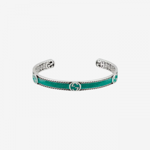 GUCCI_브레이슬릿 인터로킹 G 터콰이즈 에나멜