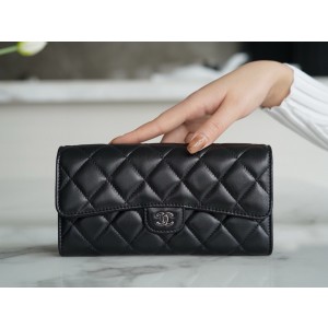 CHANEL 클래식 플랩 장지갑_램스킨