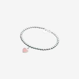 TIFFANY&CO_핑크 하트 태그 비드 팔찌