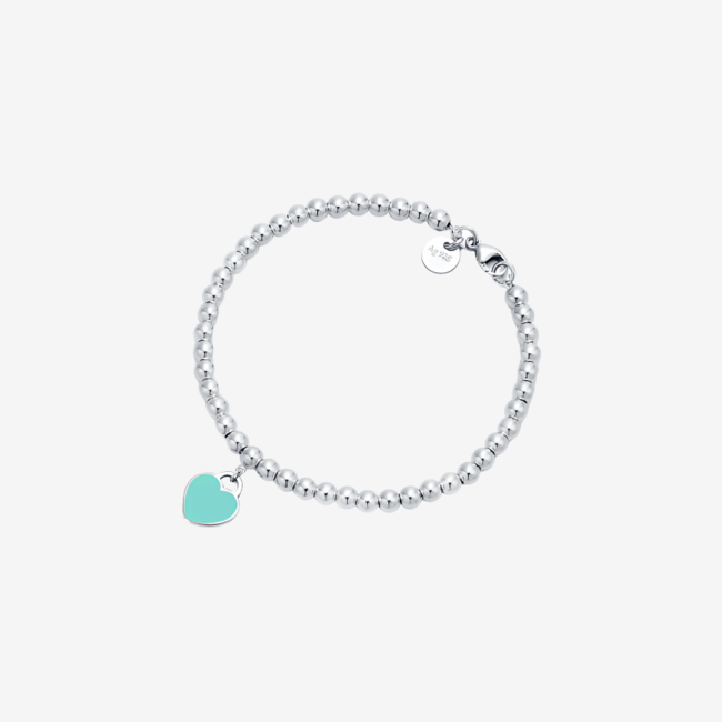 TIFFANY&CO_블루 하트 태그 비드 팔찌