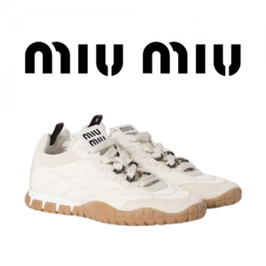 MIU MIU 25ss 뉴 타이어 패브릭 카스프킨 스니커즈