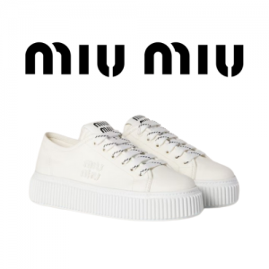 MIU MIU 25ss 데님 플랫폼 캔버스 스니커즈