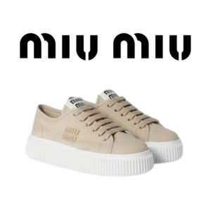 MIU MIU 25ss 데님 플랫폼 캔버스 스니커즈