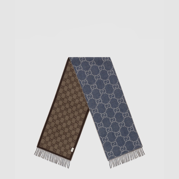 GUCCI_GG 자카드 니트 테슬 스카프_676610