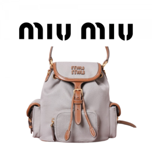 MIU MIU 스몰 캔버스 가죽 백팩