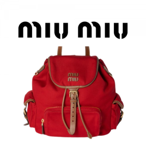 MIU MIU 캔버스 가죽 백팩