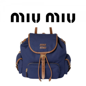 MIU MIU 캔버스 가죽 백팩