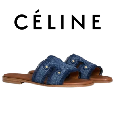 CELINE 마리나 프린지 뮬