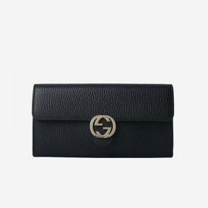 GUCCI_GG 인터로킹 장지갑 블랙 금장_615524-CAO0G-1000