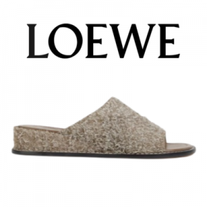 LOEWE 브러시드 스웨이드 웨지 슬라이드