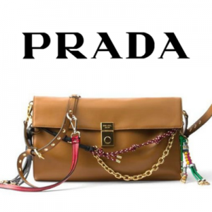 PRADA 참 소프트 사운드 가죽 라지 숄더백