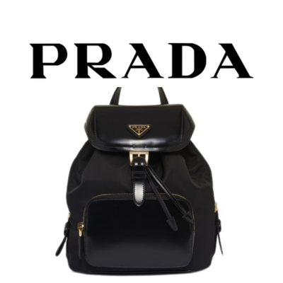 PRADA 브러시드 가죽 백팩