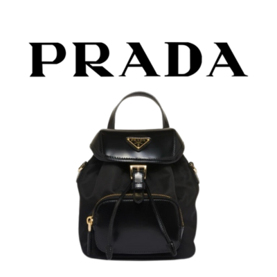 PRADA 브러시드 미니 가죽 백팩