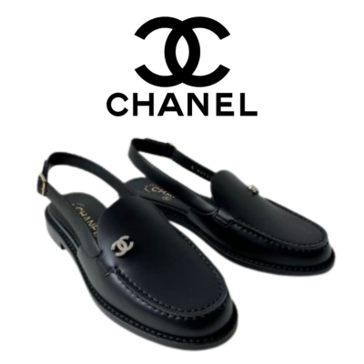 CHANEL 25P CC로고 슬링백 로퍼