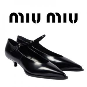 [225~260] MIU MIU 브러쉬드 레더 펌프스