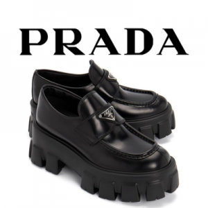 [225~260] PRADA 모놀리스 브러시드 가죽 레이스업 슈즈
