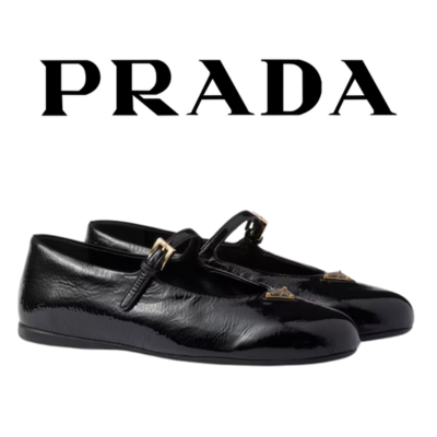 [225~260] PRADA 나플락 페이턴트 가죽 발레리나
