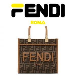 FENDI 선샤인 스몰 자카드 패브릭 쇼퍼백