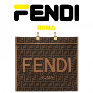 FENDI 선샤인 라지 자카드 패브릭 쇼퍼백