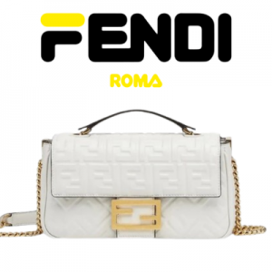 FENDI 바게트 체인 미디 가죽 백
