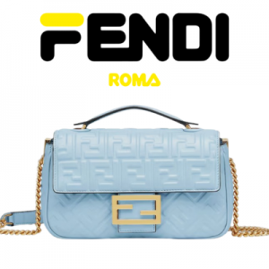 FENDI 바게트 체인 미디 가죽 백