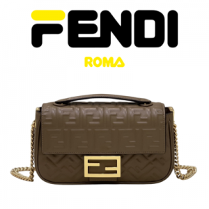 FENDI 바게트 체인 미디 가죽 백