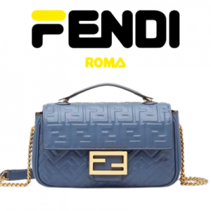 FENDI 바게트 체인 미디 가죽 백