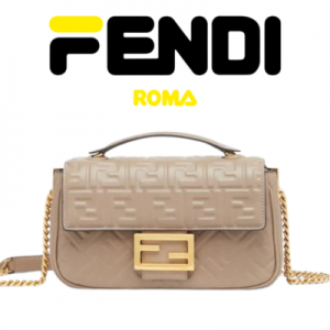 FENDI 바게트 체인 미디 가죽 백