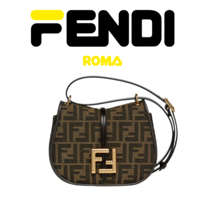 FENDI 커'몬 스몰 자카드 패브릭 백