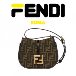 FENDI 커'몬 스몰 자카드 패브릭 백