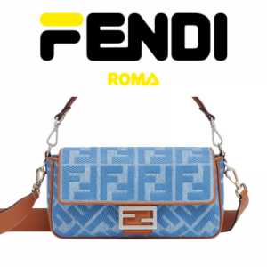 FENDI 바게트 데님 캔버스 백