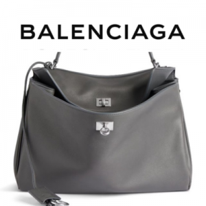 BALENCIAGA 로데오 라지 핸드백_그레이 실버