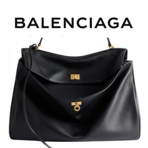 BALENCIAGA 로데오 라지 핸드백_블랙 골드