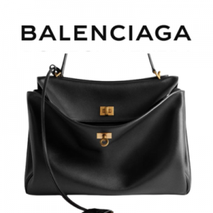 BALENCIAGA 로데오 미디엄 핸드백_블랙 골드
