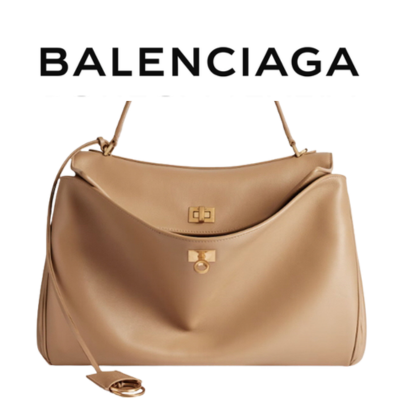 BALENCIAGA 로데오 미디엄 핸드백_라떼 골드